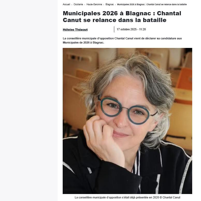 Candidature 2026 Chantal Canut Blagnac Journaltoulousain