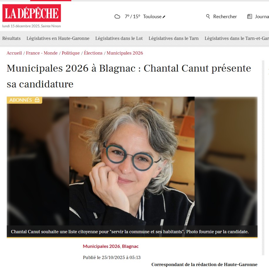 Candidature 2026 Chantal Canut Blagnac La Depeche