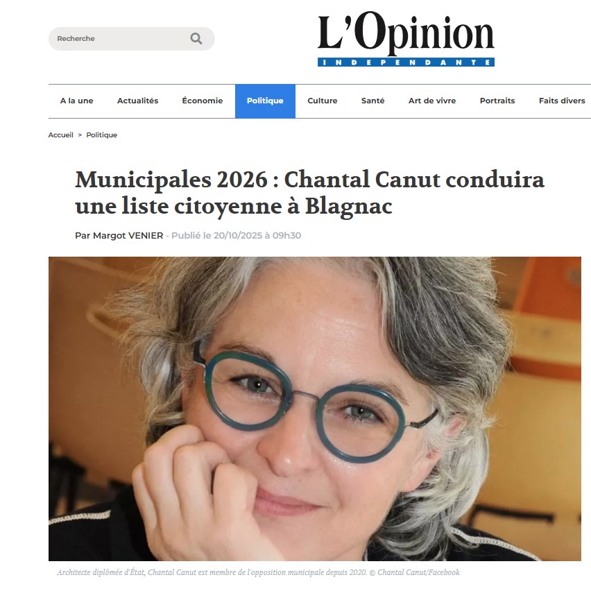 Candidature 2026 Chantal Canut Blagnac Lopinion