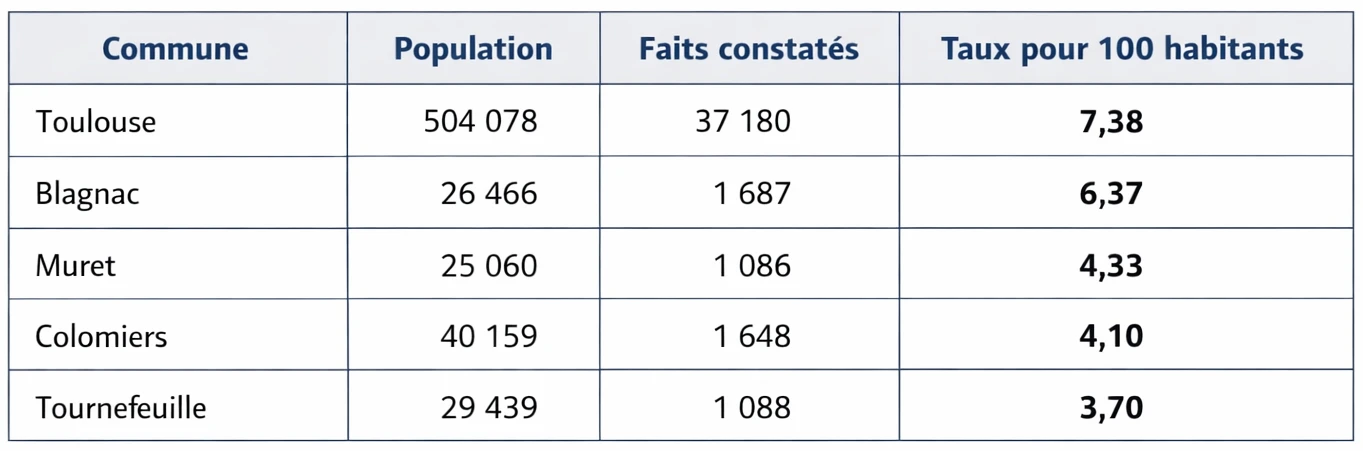 Tableau faits sécurité blagnac